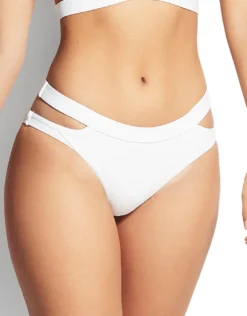 Active Split Band Hipster Bikini Bottom - White