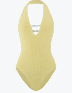 Adriana Beaded Swimsuit - Butter