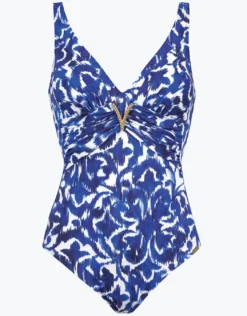 Aegean Spirit Detail Swimsuit - Azure White