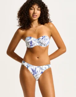 Ahoy Bustier Bra Bikini Top - White