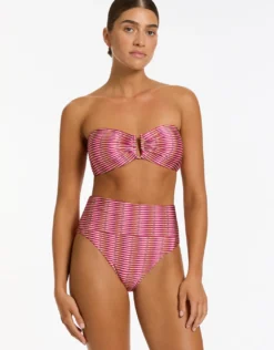 Alessia Geo Fold Down Bikini Pant - Peony