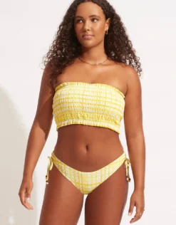 Amalfi check loop side hipster bikini pant