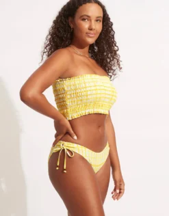 Amalfi check loop side hipster bikini pant