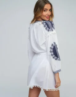 Amara Tunic - White Navy