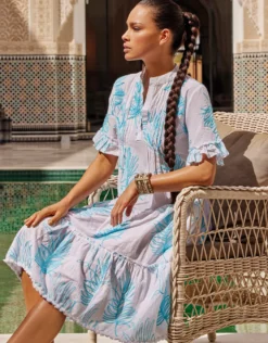Angie Short Sleeve Dress - Turquoise