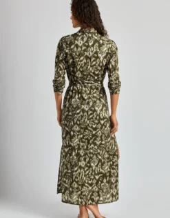 Artisan Warp Floral Midi Shirt Dress - Multi