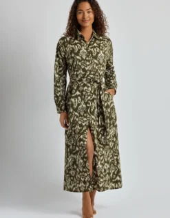Artisan Warp Floral Midi Shirt Dress - Multi
