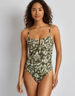 Artisan Warp Floral V Wire OTS Swimsuit - Multi