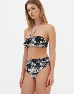 Bahia Bandeau Bikini Top - Black and White
