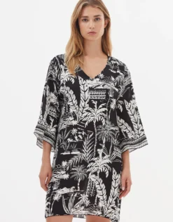 Bahia Beach Dress - Black and White