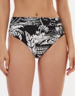 Bahia Maxi Bikini Pant - Black and White