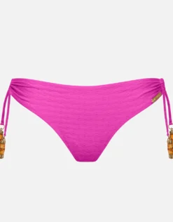 Bamboo Solids Loop Tie Bikini Pant - Intense Pink