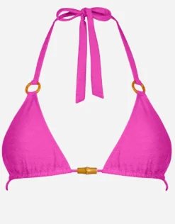 Bamboo Solids Triangle Bikini Top - Intense Pink