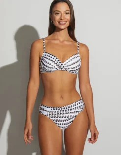 Bambu Underwired Bikini Set - White and Brown