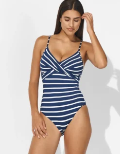 Bay Games Twist Front Swimsuit - Sea White