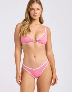 Beach Bound Ring Front Tank Bikini Top - Begonia Pink