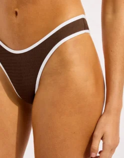 Beach Bound Scoop High Cut Rio Bikini Pant - Dark Chocolate