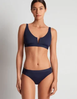 Beach Club Solids Band Hipster Bikini Pant - Dark Navy