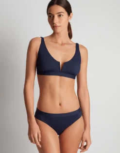 Beach Club Solids Band Hipster Bikini Pant - Dark Navy