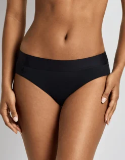 Beach Club Solids Classic Band Hipster Bikini Pant - Black