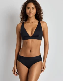 Beach Club Solids Classic Band Hipster Bikini Pant - Black