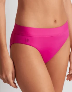 Beach Club Solids Classic Band Hipster Bikini Pant - Freesia Pink