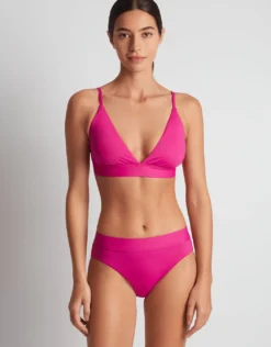 Beach Club Solids Classic Band Hipster Bikini Pant - Freesia Pink