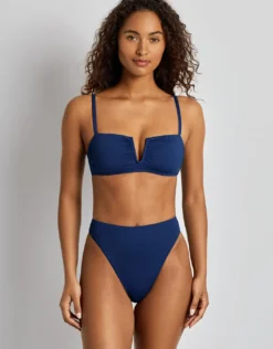 Beach Club Solids High Leg Bikini Pant - Blue Saturn