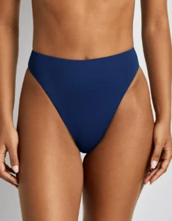 Beach Club Solids High Leg Bikini Pant - Blue Saturn