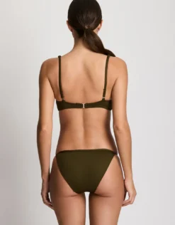Beach Club Solids Logo Bikini Pant - Dark Olive
