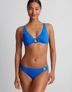 Beach Club Solids Macrame Ring Bikini Pant - Electric Blue