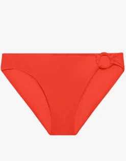 Beach Club Solids Macrame Ring Bikini Pant - Persimmon