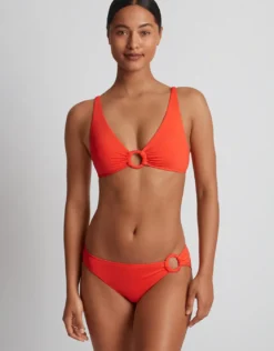 Beach Club Solids Macrame Ring Bikini Pant - Persimmon