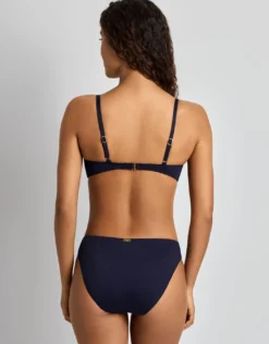 Beach Club Solids Notch Underwire Bra Bikini Top - Dark Navy