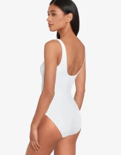 Beach Club Solids Ring OTS Swimsuit - White