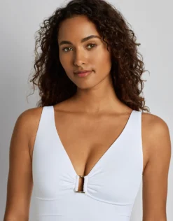 Beach Club Solids Ring OTS Underwired Swimsuit - White