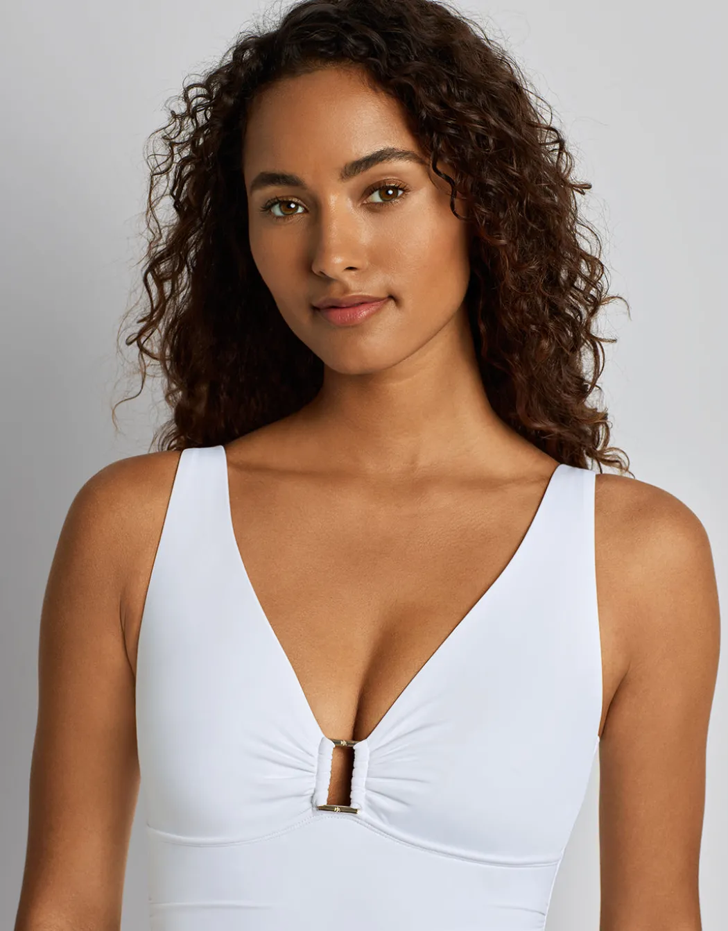 Beach Club Solids Ring OTS Underwired Swimsuit - White