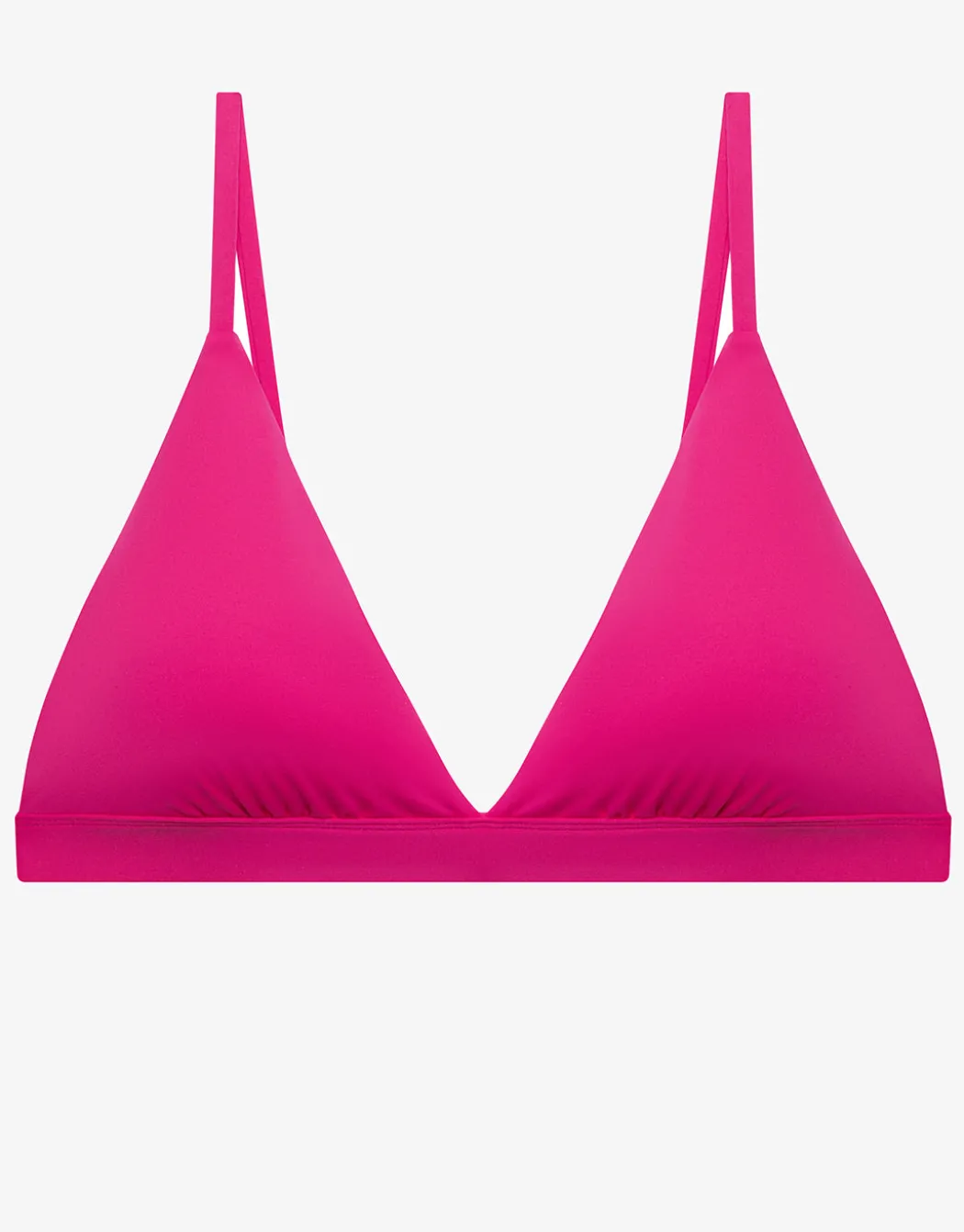 Beach Club Solids Triangle V Neck Bra Bikini Top - Freesia Pink