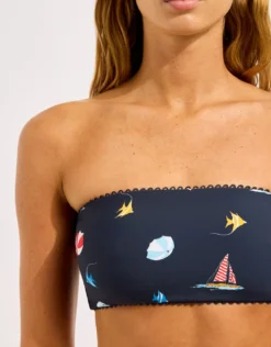 Beach Club Tube Bikini Top - True Navy