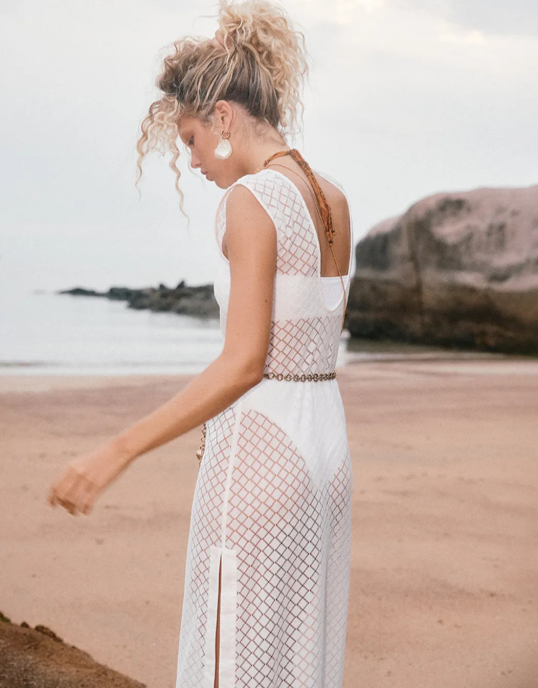 Beach Edit Lace Cover Up - White
