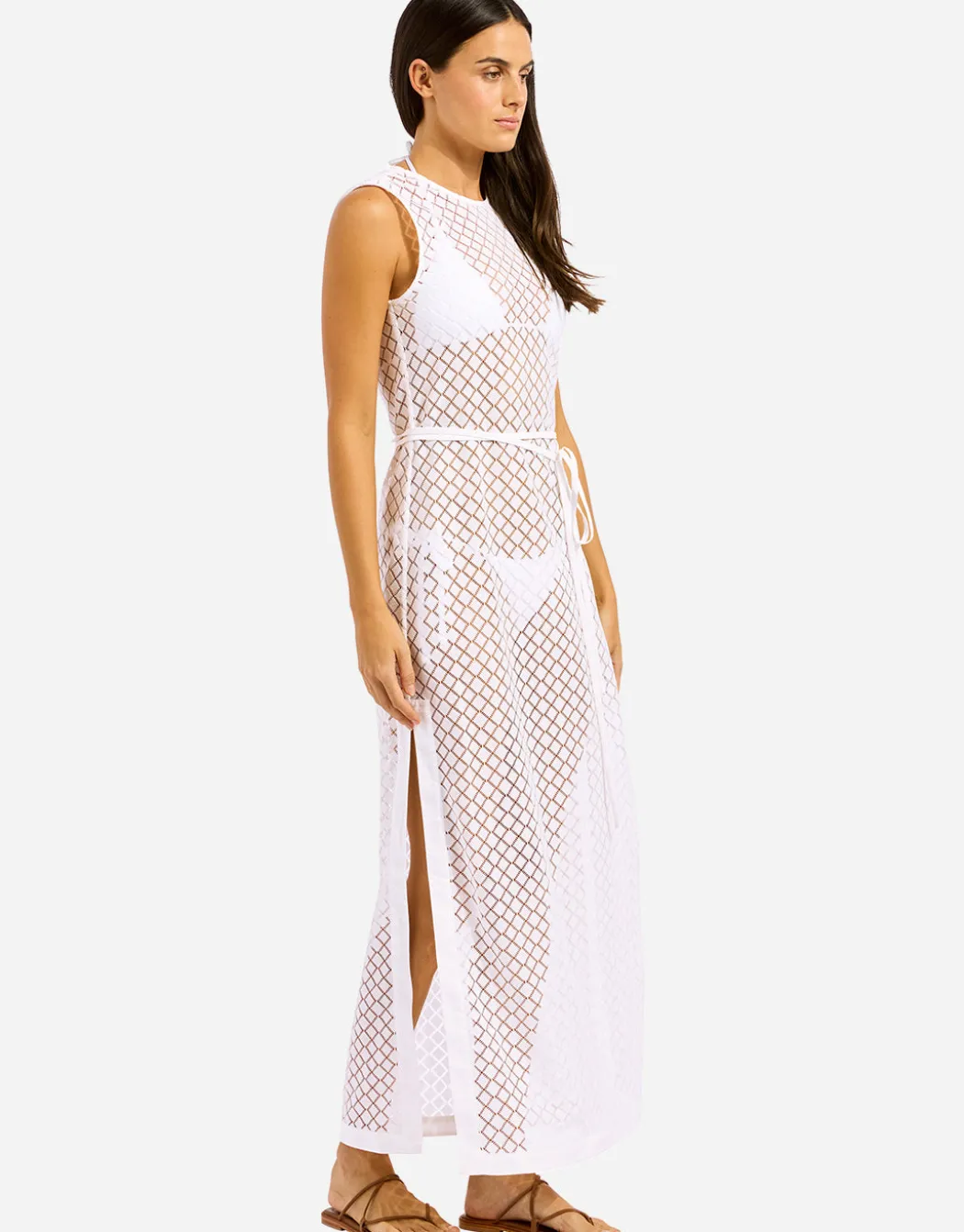 Beach Edit Lace Cover Up - White