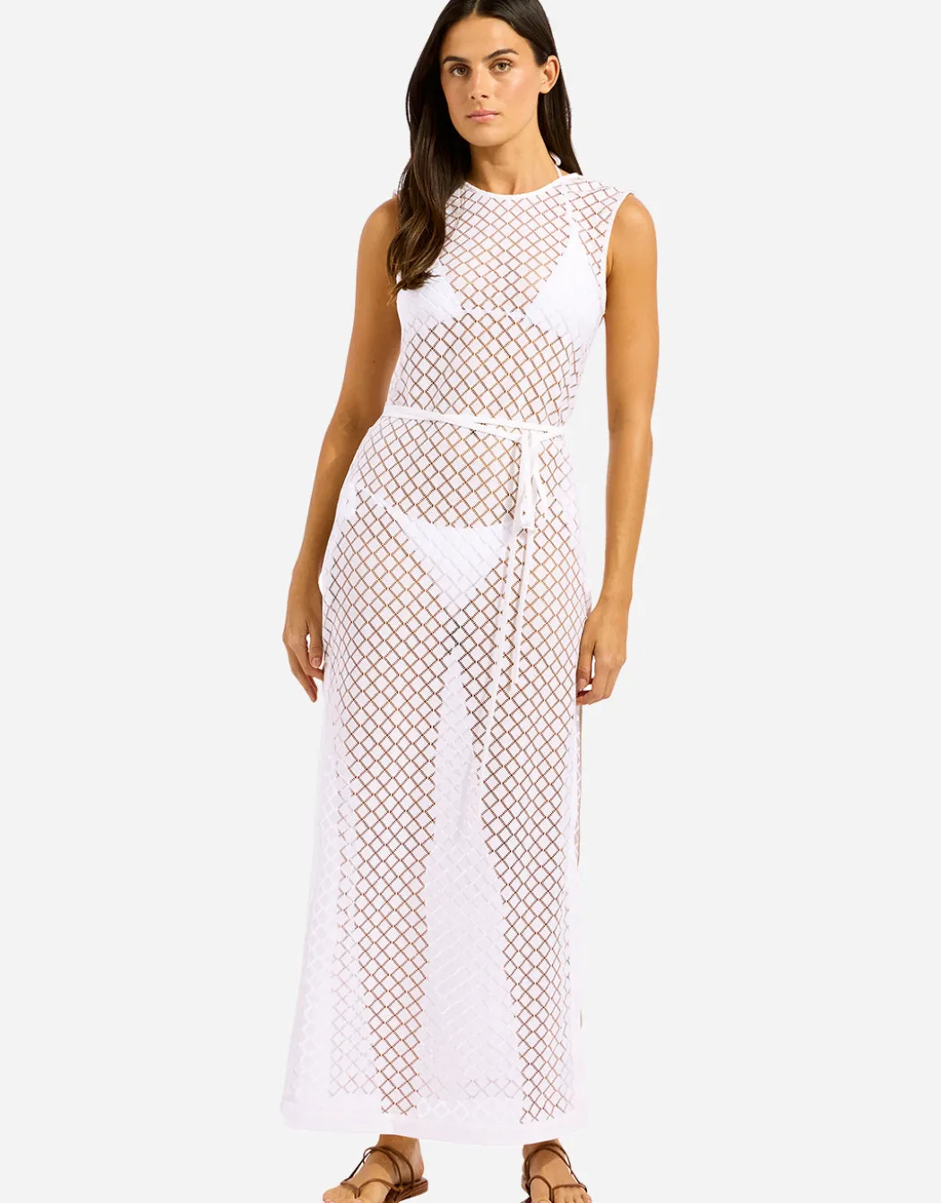 Beach Edit Lace Cover Up - White