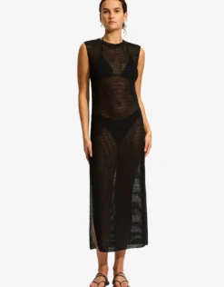 Beach Edit Maxi Knit Dress - Black