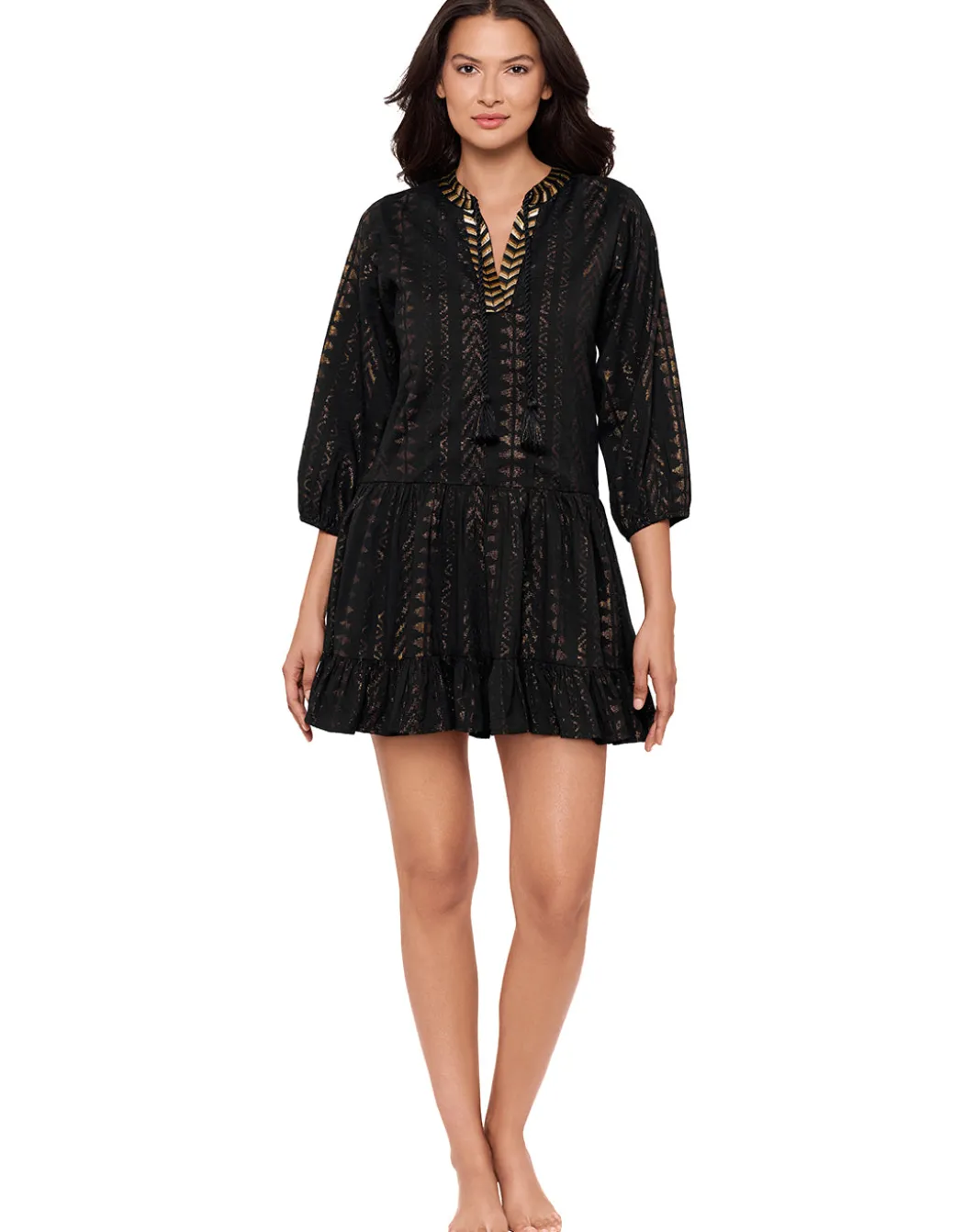 Beach Etc Jacquard Beach Dress -Black