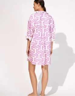 Beach Shirt - White Violet