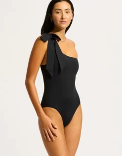 Beau One Shoulder Swimsuit - Black