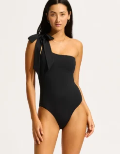 Beau One Shoulder Swimsuit - Black