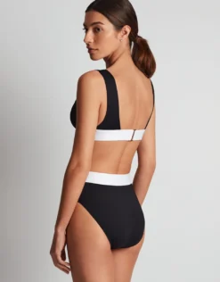 Bel Air High Waist Bikini Pant - Black and White