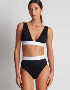 Bel Air High Waist Bikini Pant - Black and White