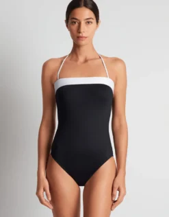 Bel Air Modern Bandeau Mio Swimsuit - Black and White